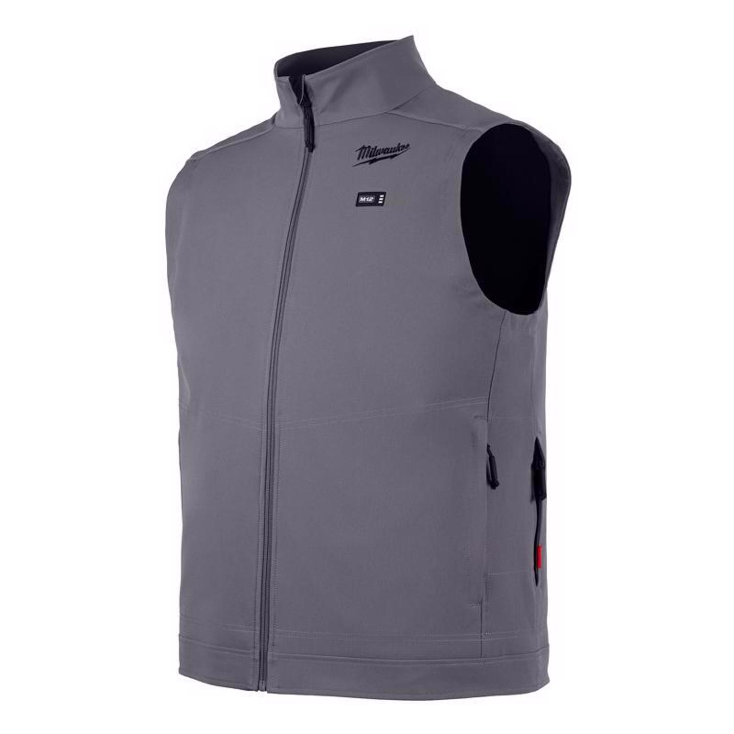 MW M12 L Sleeveless Unisex Full-Zip Heated Vest (Vest Only) Gray