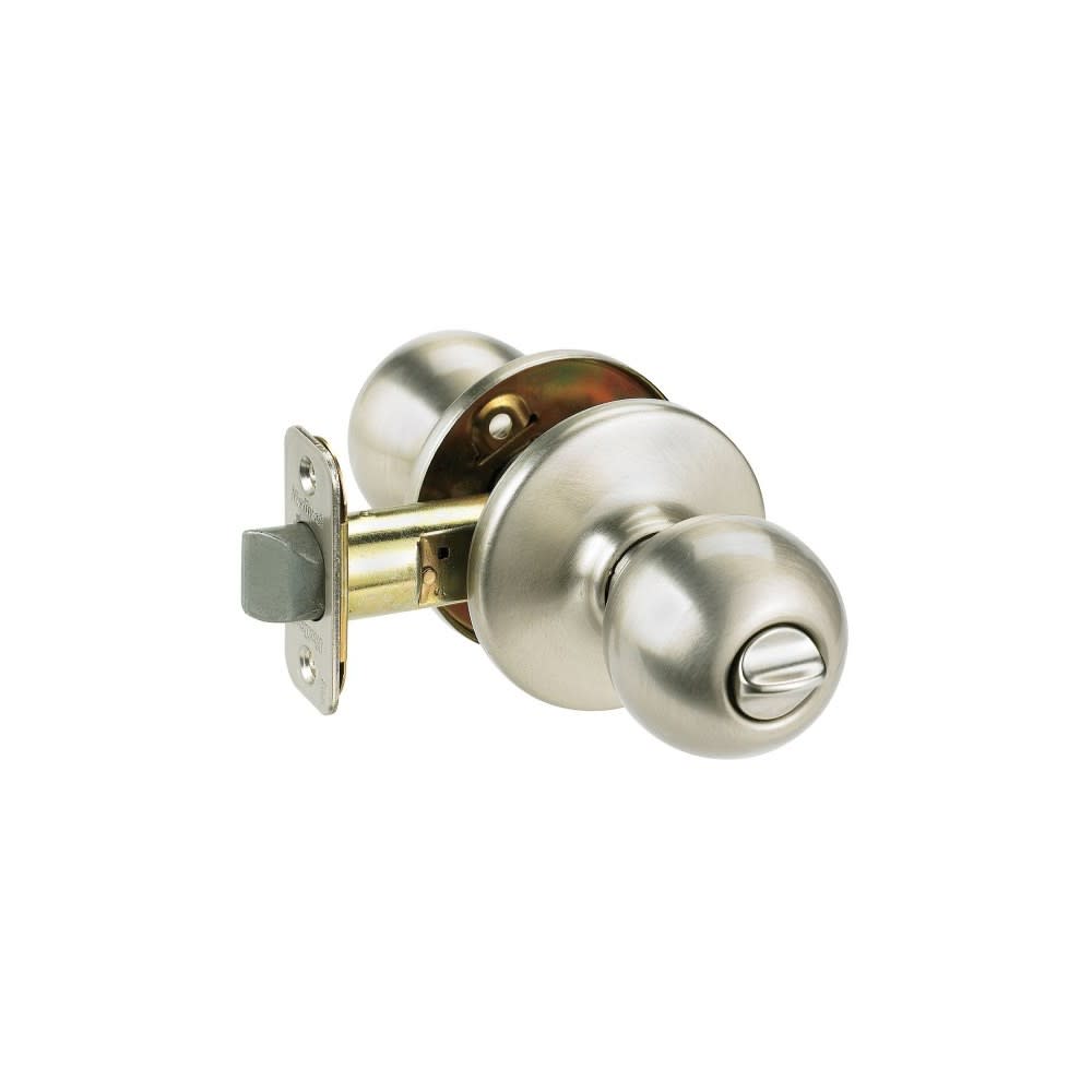 Satin Nickel Bed/Bath Polo Privacy Door Knob Set