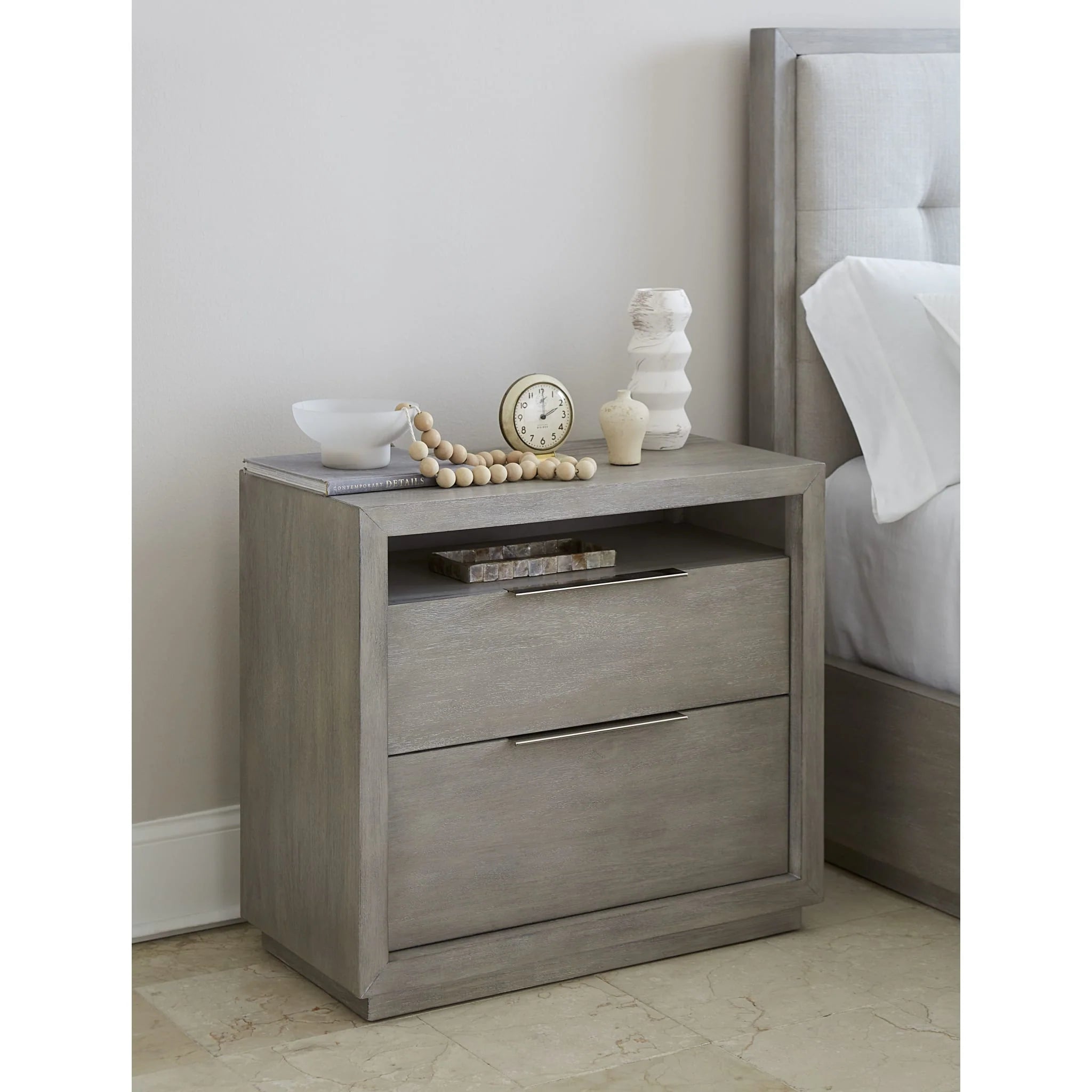 Oyster Bay Fog 2-Drawer 32 Nightstand