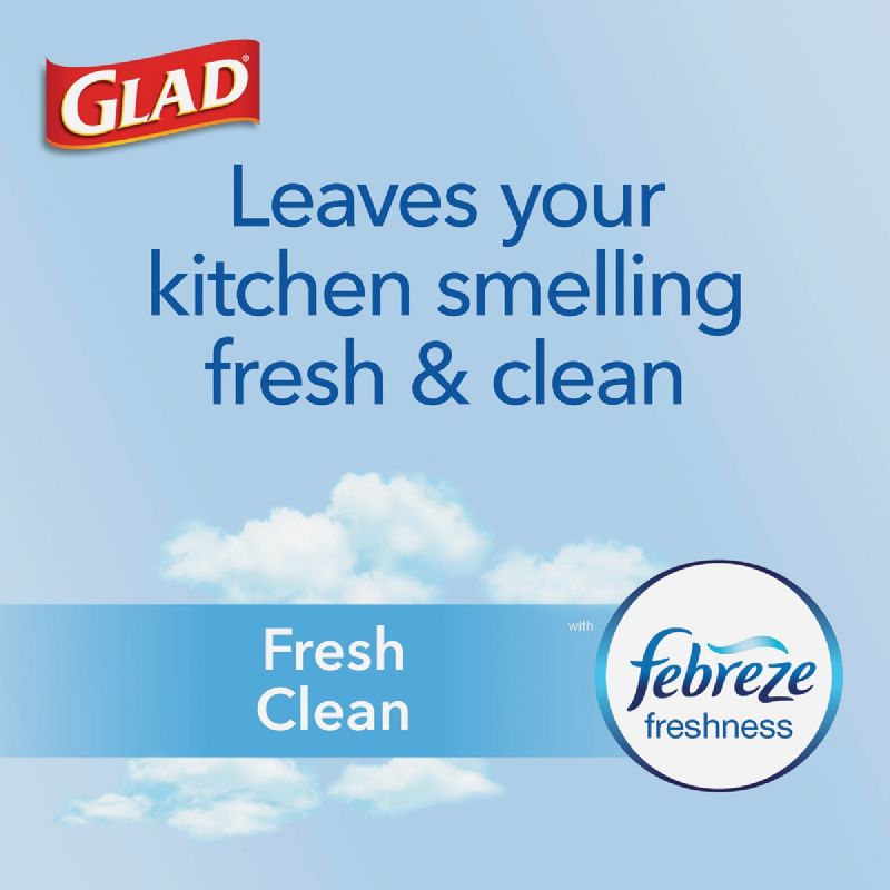 Glad Febreze Fresh Tall Kitchen Trash Bag 13 Gal. White