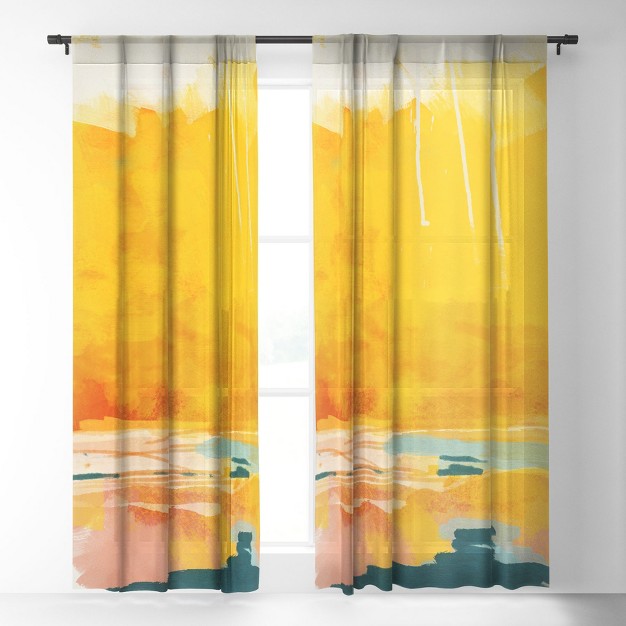 Lunetricotee Sunny Landscape Single Panel Sheer Window Curtain Deny Designs