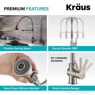 KRAUS Britt Single-Handle Pull Down Kitchen Faucet with Dual Function Sprayer in Brushed GoldMatte Black KPF-1690BGMB