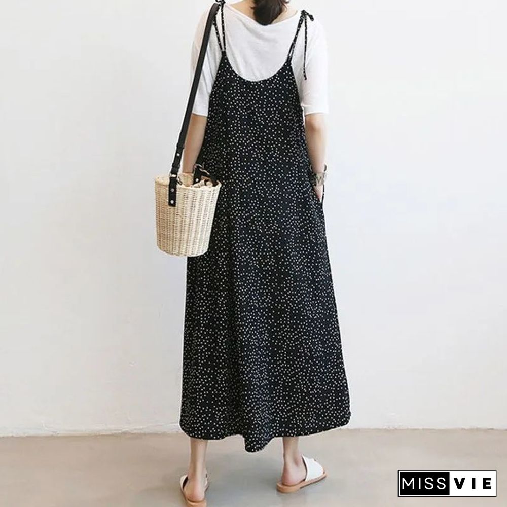 L-5Xl Jumpsuits Women Elegant Polka Dot Bandage Summer Leisure Clothing Popular Retro Female Holiday Loose Japaneses Style Ins