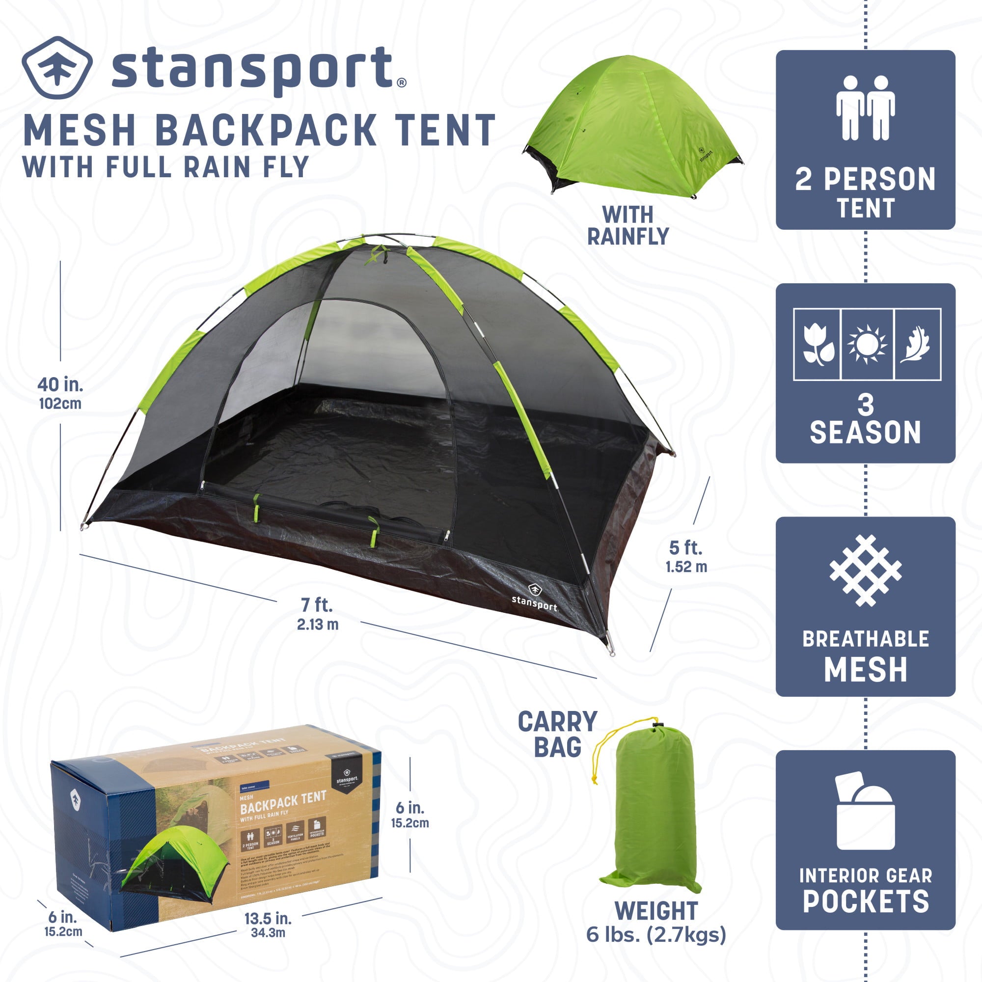 Stansport 2-Person Backpacking Tent