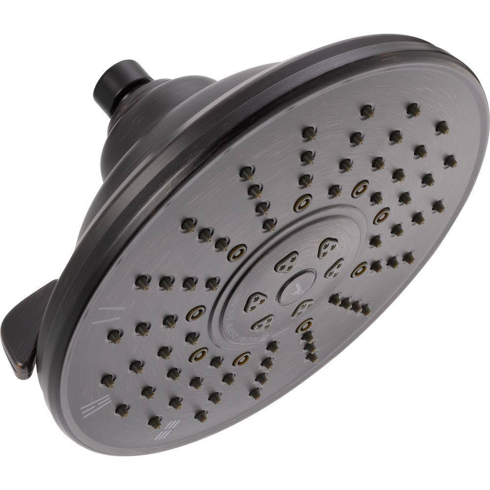 Delta 3-Spray Patterns 2.50 GPM 8.16 in. Wall Mount Fixed Shower Head in Venetian Bronze 52680-RB