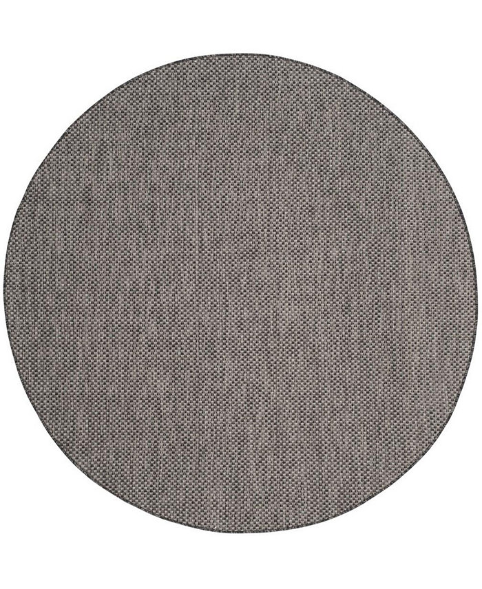 Safavieh Courtyard CY8521 Black and Beige 6'7 x 6'7 Sisal Weave Round Outdoor Area Rug