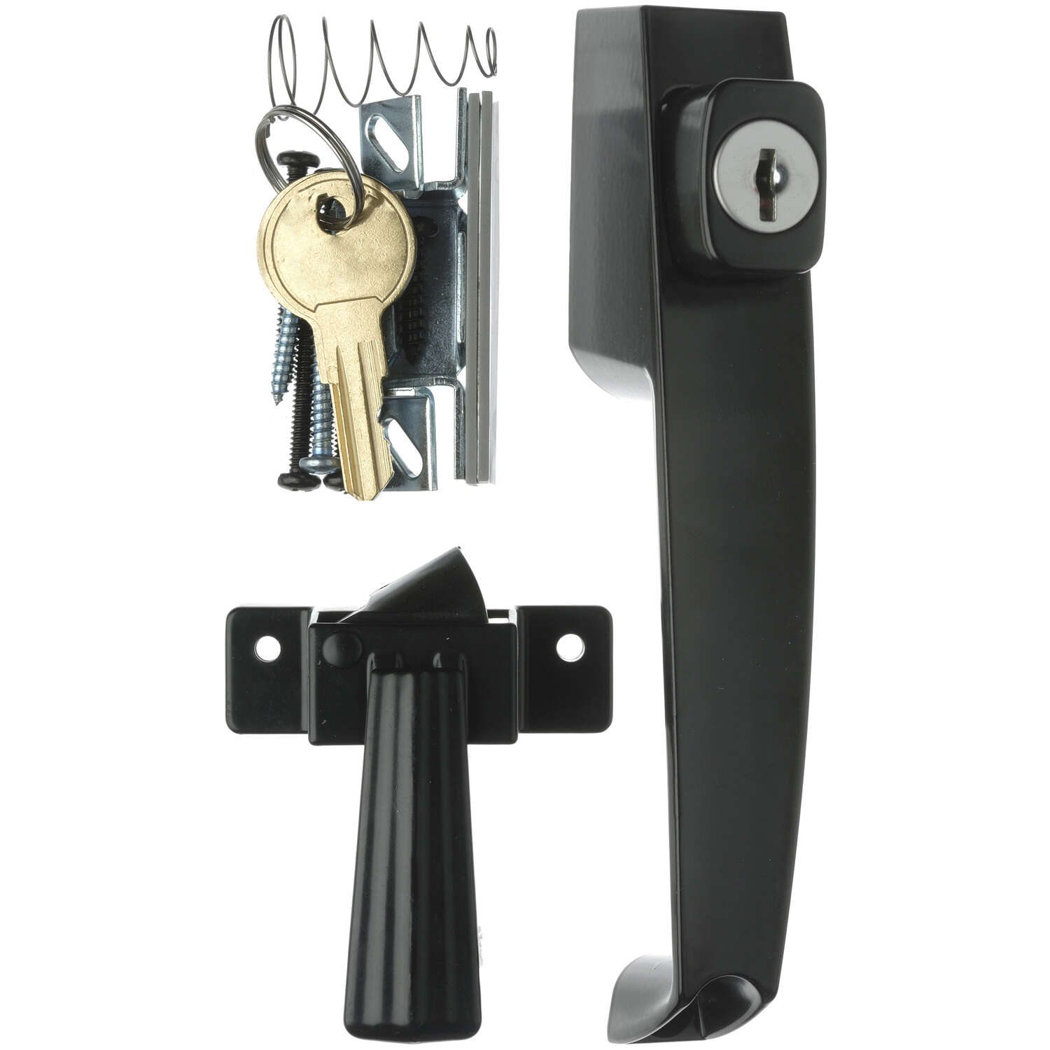 Ace Black Black Steel Push Button Keyed Latch 1 pk