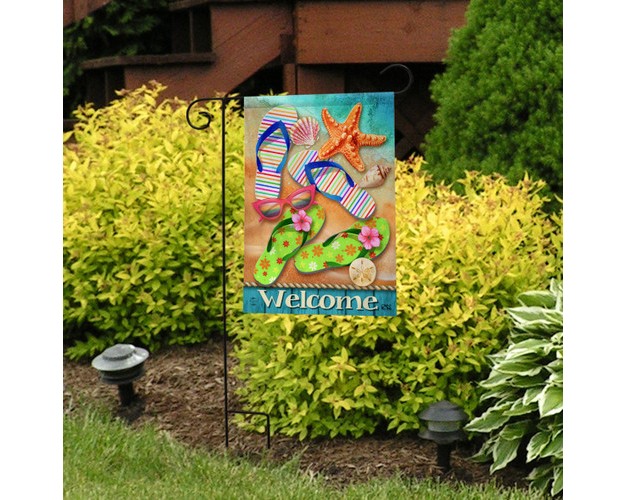 Briarwood Lane Surfside Flip Flops Summer Garden Flag Welcome Bea