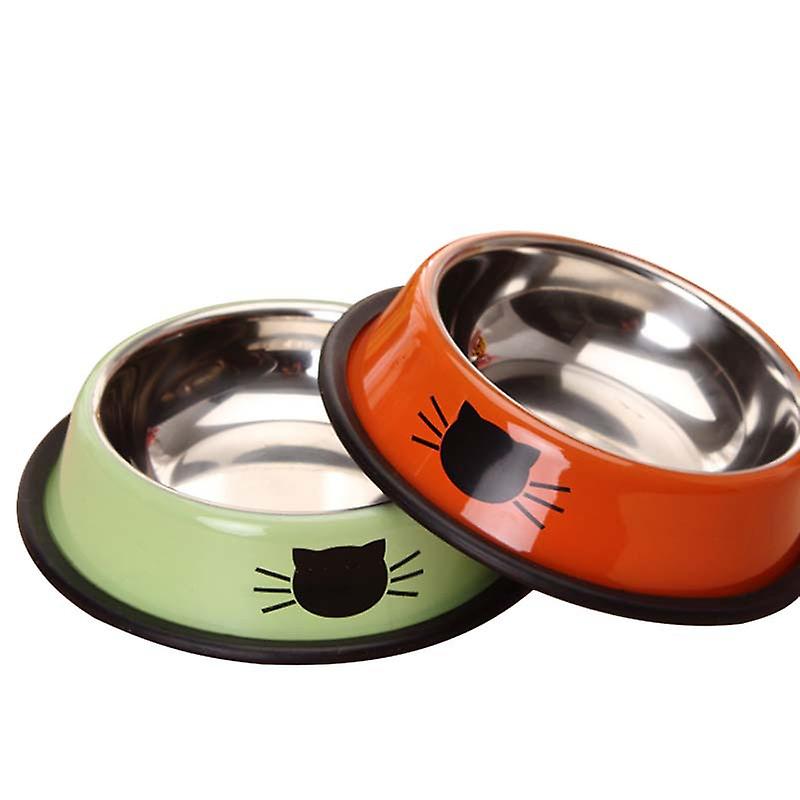 2-piece Cat Bowl Non Slip Stainless Steel Kitten Food Bowl Sturdy Thickened Cat Feeder 13 Oz (approx. 368.5 G) Cat Bowl Suitable For Small Indoor Pets