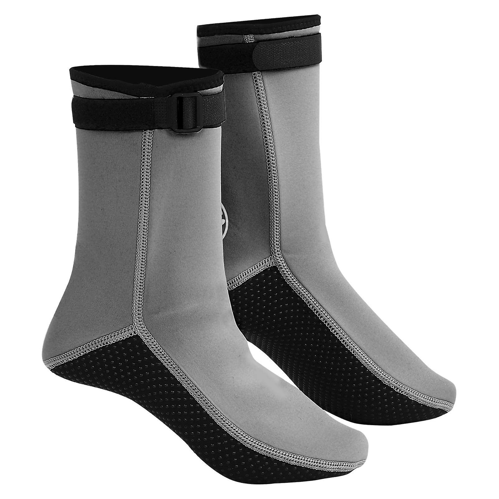 Hisea Snorkeling Socks Anti Skid Anti Cold For Swimming Diving 3mm Thickness(grey L)