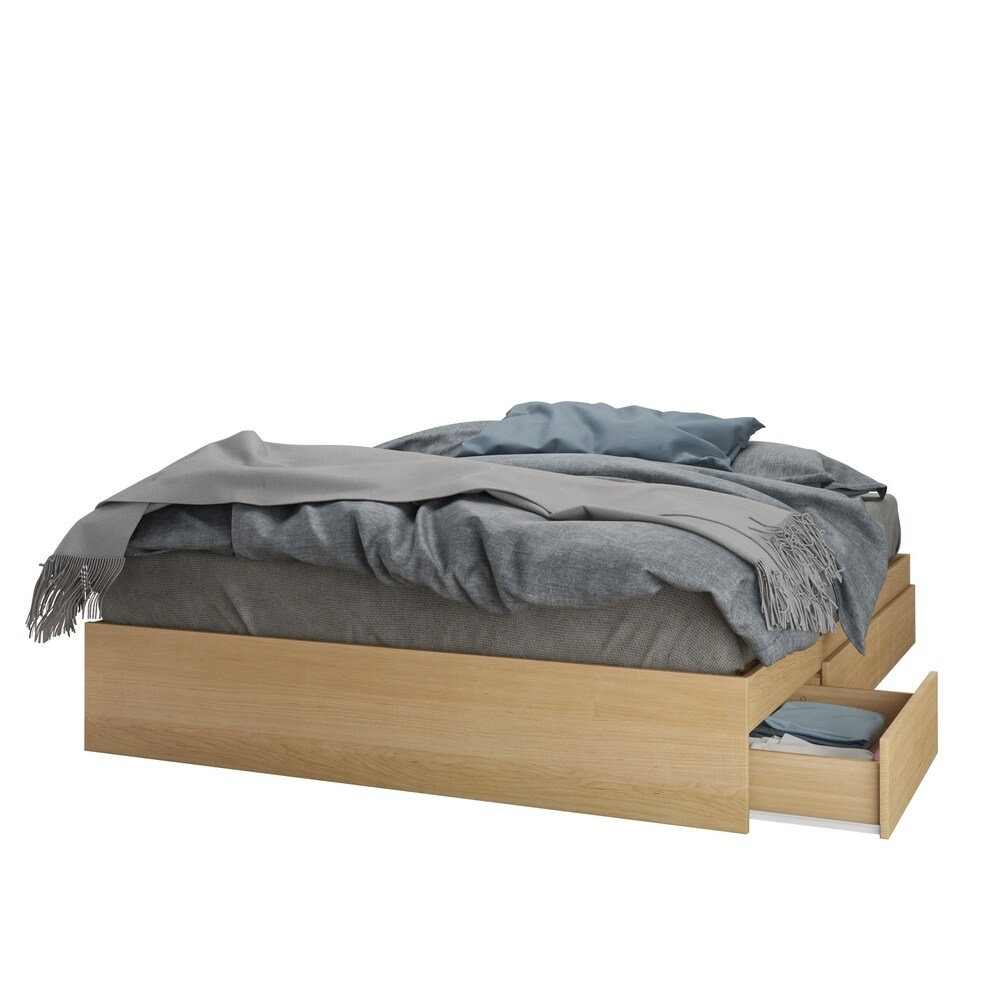 Nexera Nordik 3 Drawer Storage Bed  Natural Maple