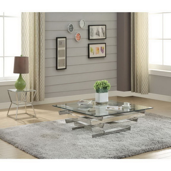 Acme 84610 Salonius Coffee Table  Stainless Steel ...