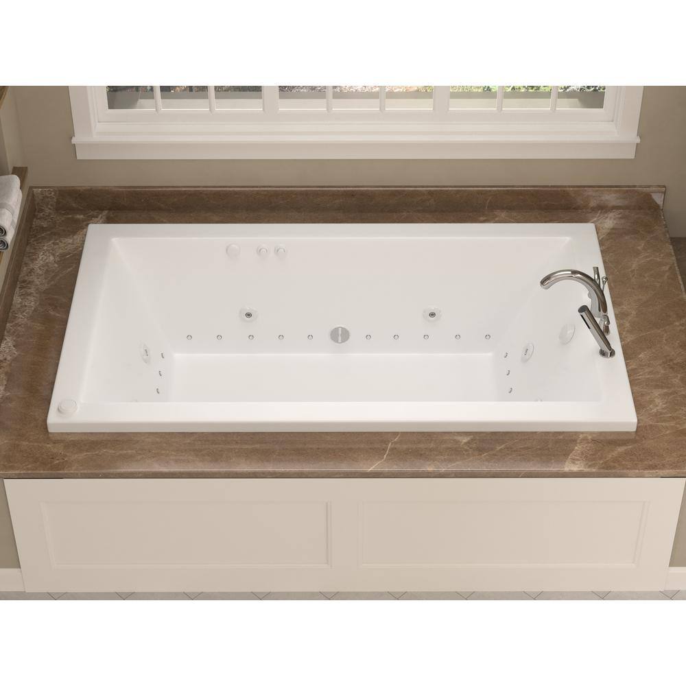 Universal Tubs Sapphire 5 ft. Rectangular Drop-in Whirlpool and Air Bath Tub in White HD3660VNDL