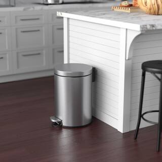 iTouchless Soft Step 3.2 Gal. Round Stainless Steel Step Trash Can with Odor Control System and Inner Bin for Bathroom Kitchen IP03RSS