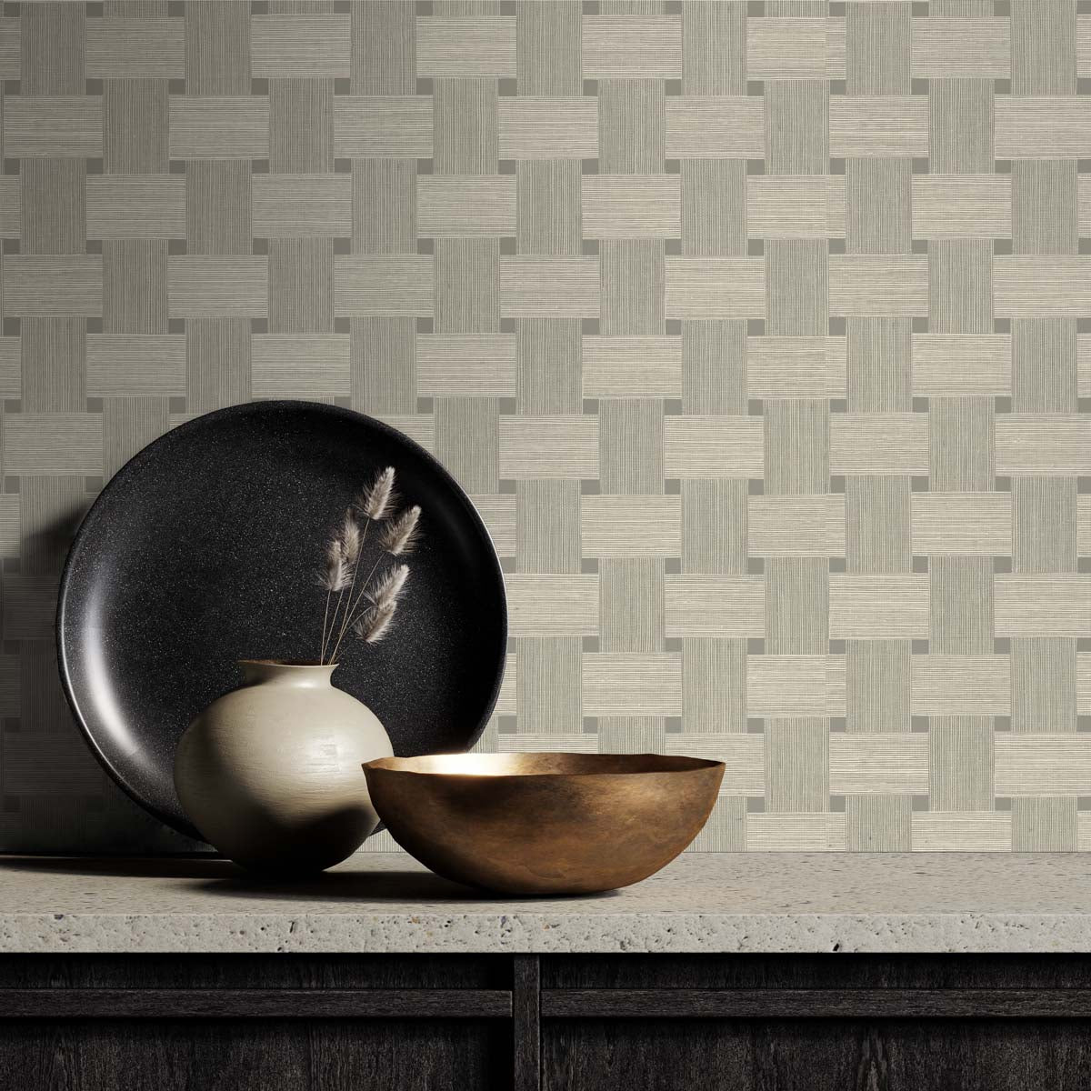 Basketweave Yerba Wallpaper from the Even More Textures Collection