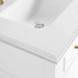 Home Decorators Collection Melpark 24 in. W x 20 in. D x 34.5 in. H Bath Vanity in White with White Cultured Marble Top Melpark 24W