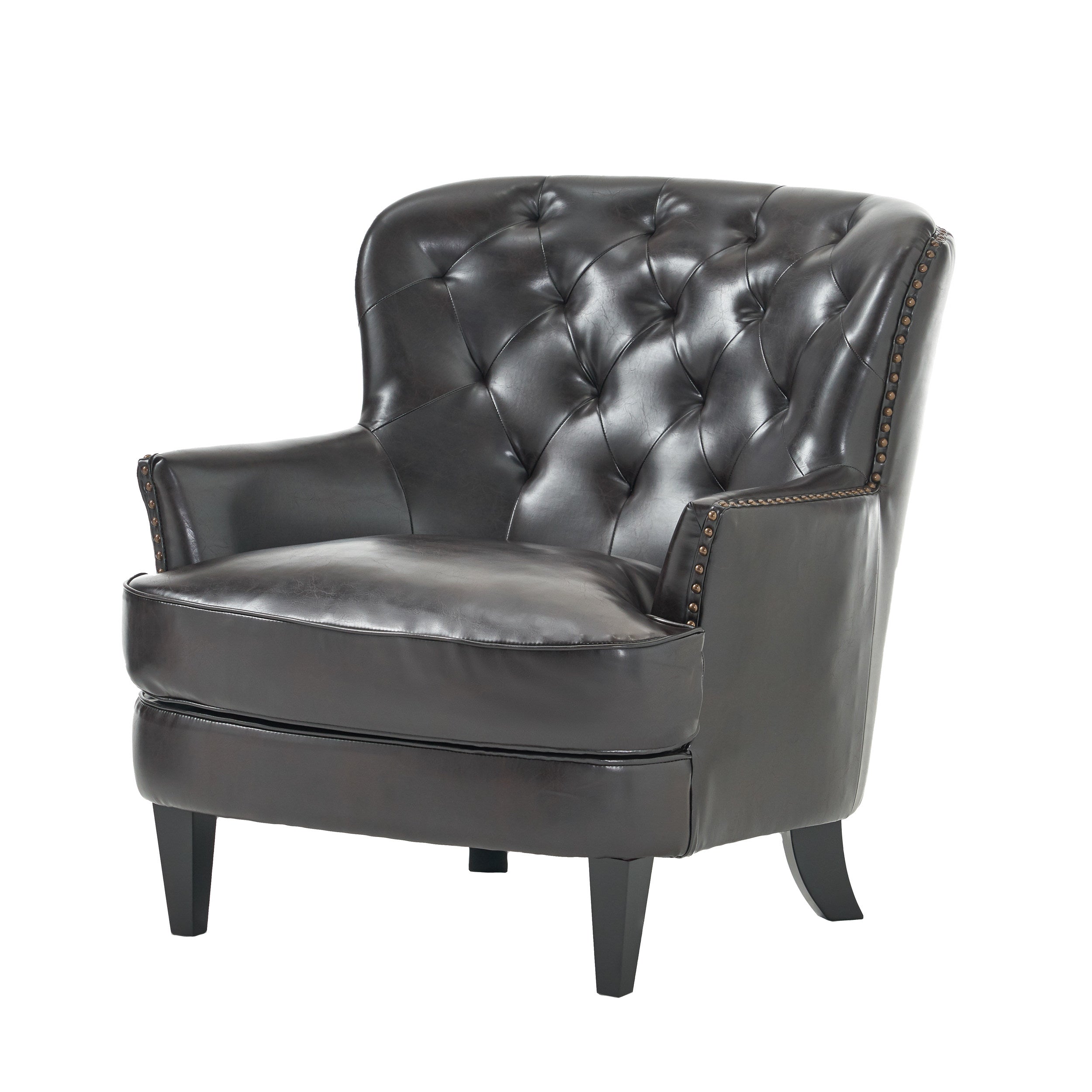 Aveton Tufted Leather Club Chair