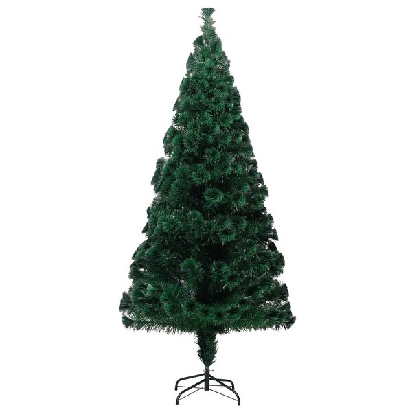 vidaXL Christmas Tree Artificial Tree with Stand and Lights Green Fiber Optic