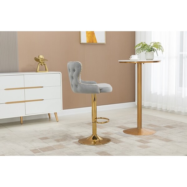 Bar Stools with Back and Footrest Adjustable Height Bar Chairs