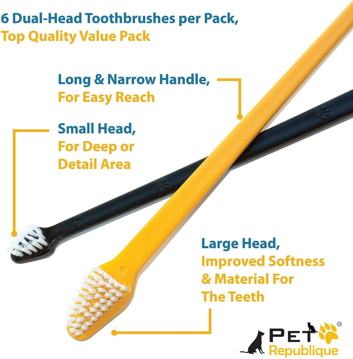 Pet Republique Dog and Cat Dual-Head Toothbrush