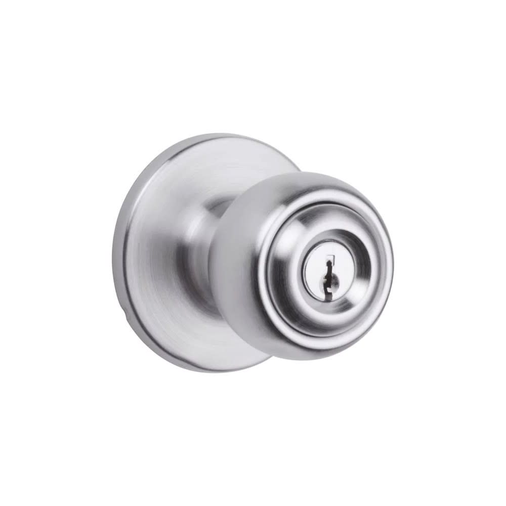 Satin Chrome Security Keyed Entry Exterior Polo Lockset Knob