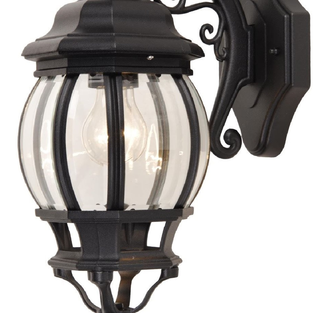 Britalia BR5120202012 Black & Clear Glass Outdoor Vintage Coach Down Lantern Wall Light