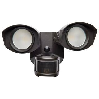 SATCO 100 Watt Equivalent 1900 Lumen 90 Degree Bronze Motion Sensing Integrated LED Flood Light 65219