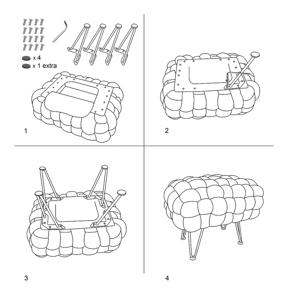 Soft Fauxfur Pouf Stool Ottoman Fuzzy Entryway Bench Seat 27\
