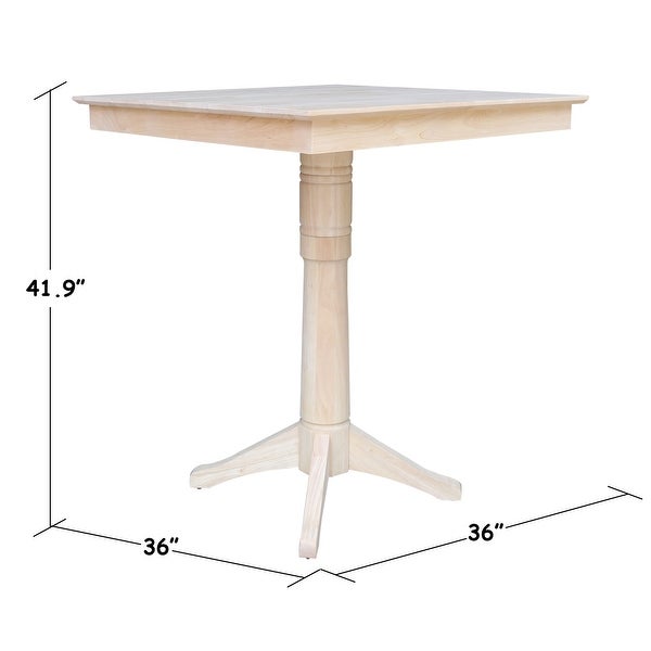 36 in x 36 in Square Top Pedestal Table - Unfinished