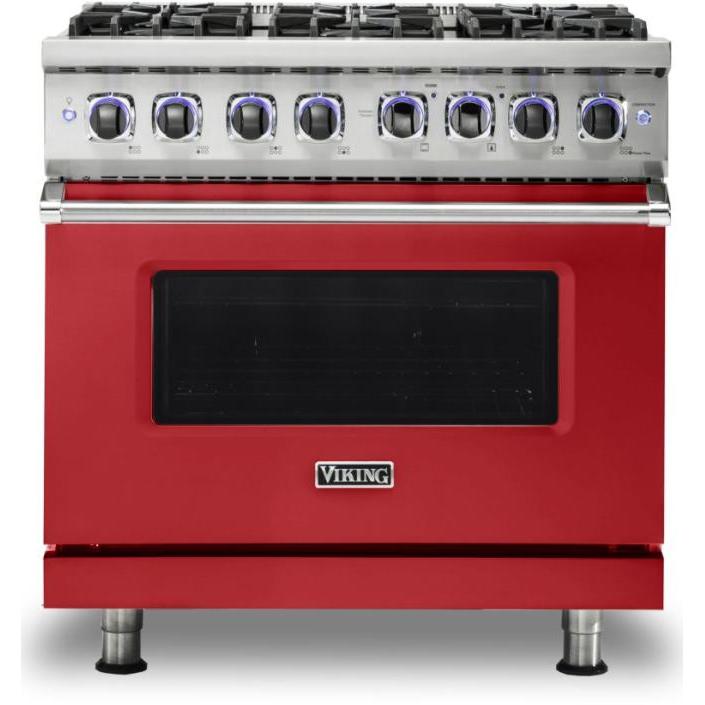 Viking 36-inch Freestanding Gas Range with Elevation Burners VGR7362-6BSMLP