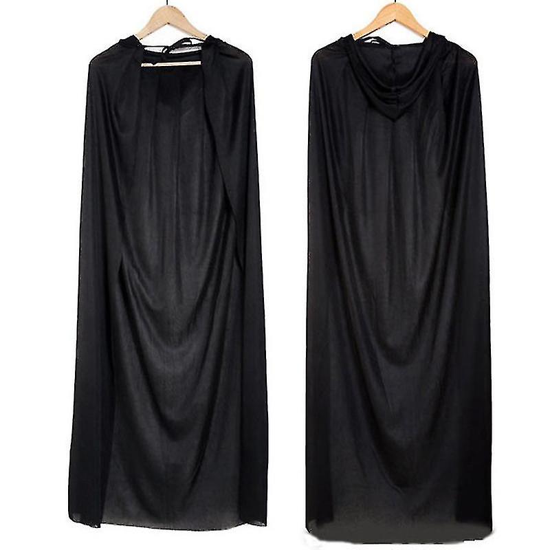 1pcs Halloween Cloak Children Adult Makeup Costume Props Death Cloak Cloak Pirate Cosplay Cloak 150cm(single Layer Black Hood)