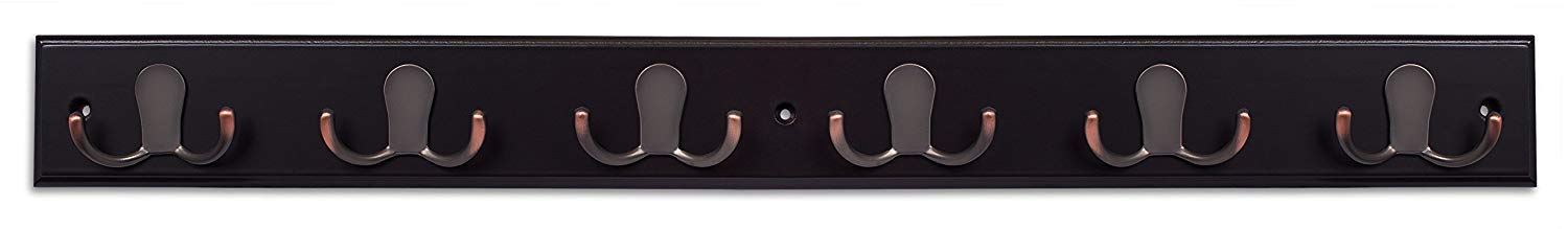 BirdRock Home Dual Hook Coat and Hat Rack - 6 Dual Hooks