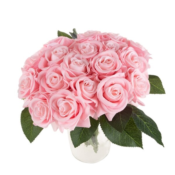 Pure Garden 18Pc Rose Artificial Flowers，Pink