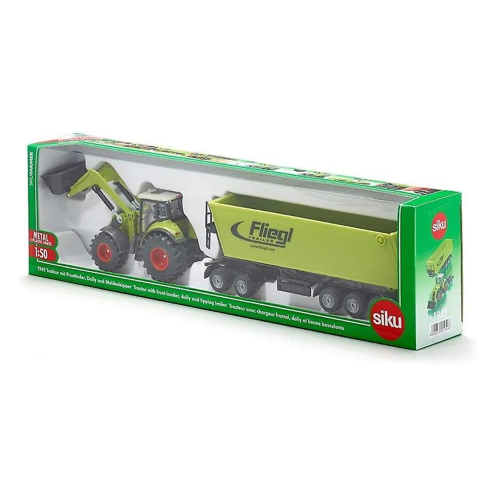 Siku Claas Axion 850 Tractor， Frontloader， Dolly and Trailer 1:50 1949