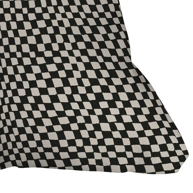 Iveta Abolina Lazy Checker Outdoor Throw Pillow Coal Black Deny Designs