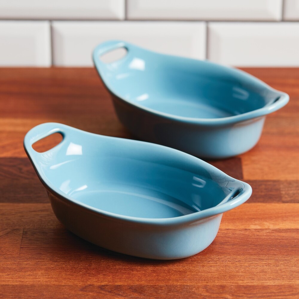 Rachael Ray Ceramics Oval Au Gratin Set  2 Piece