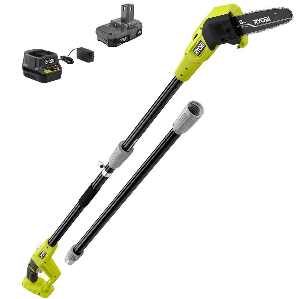 RYOBI ONE+ 18V 8 in. Cordless Oil-Free Pole Saw with 1.5 Ah Battery and Charger P2510