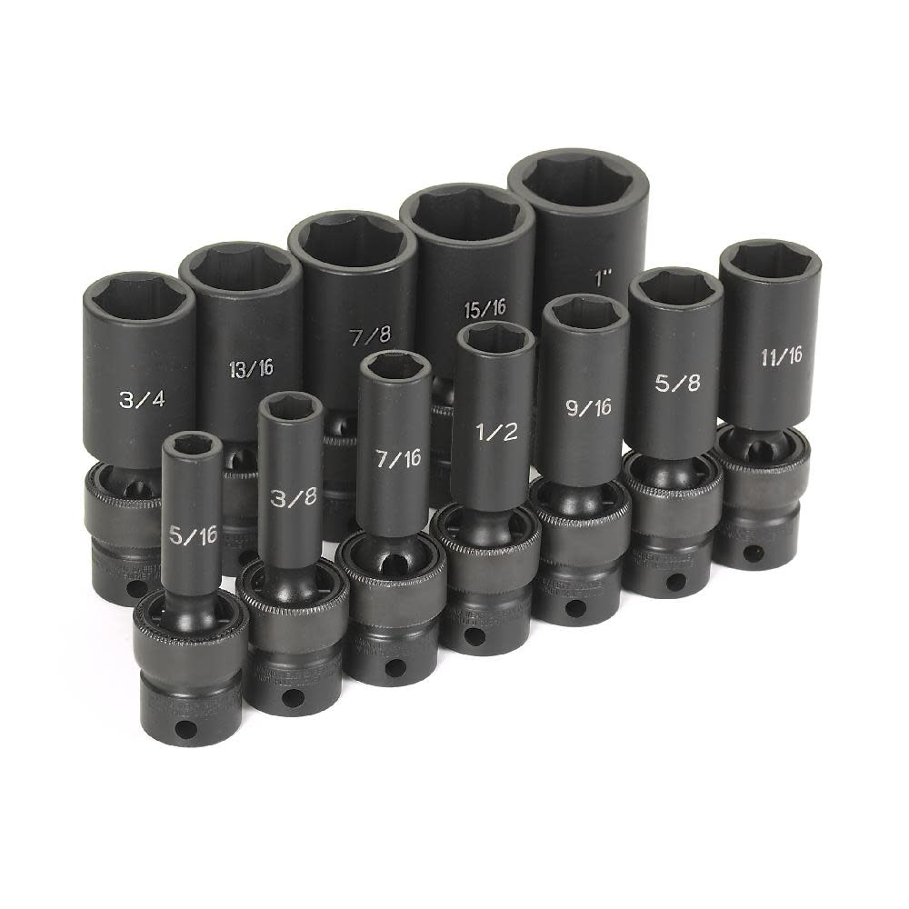 3/8 Drive 12 Piece Semi-Deep SAE Universal Set