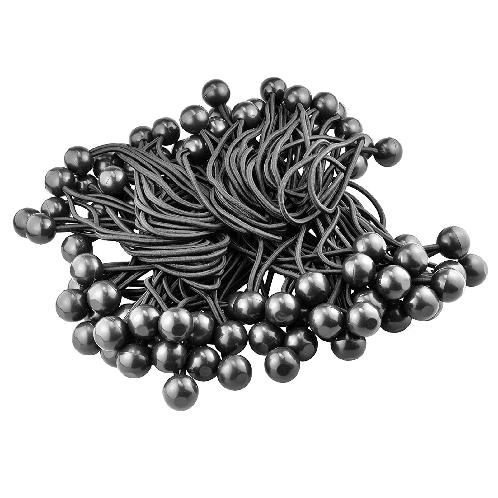 ASR Outdoor 100 Pack Black Stretch Cord with Black Ball 6 Inch Length