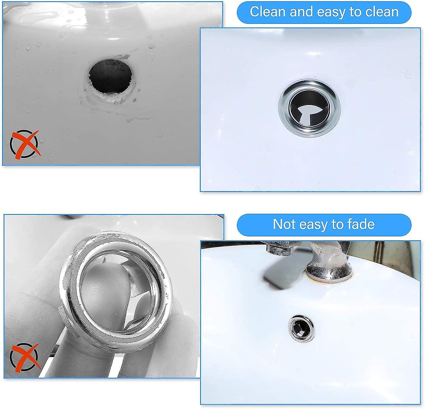 Other Sink Accessory 6 Pieces Sink Overflow Rings， Decorative Kitchen Bathroom Sink Round Overflow Overflow Cover Drain Plug Lid Insert Hole Scrollsqy