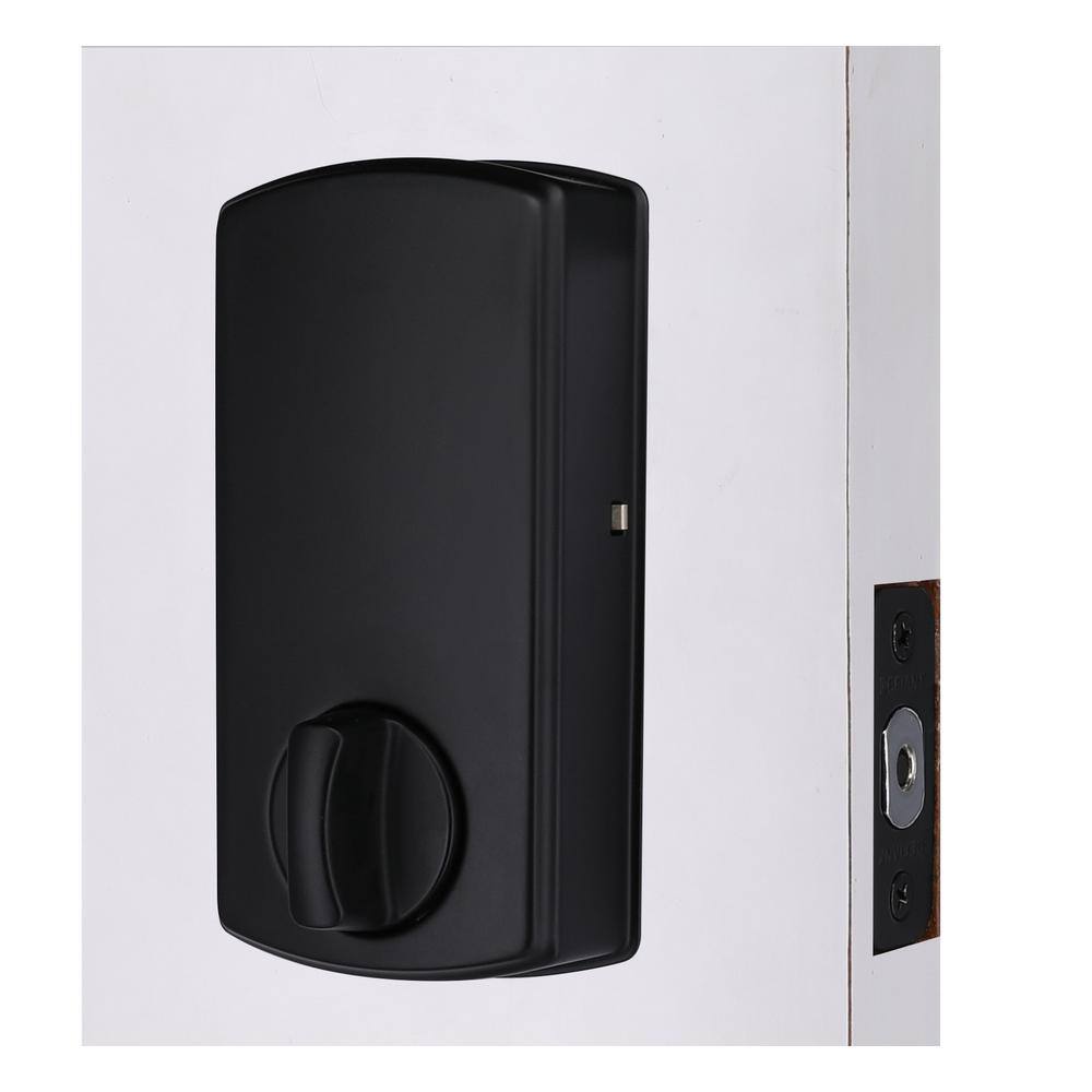 Defiant Square Matte Black Electronic Single Cylinder Touchpad Deadbolt 32GC2X9D01AA