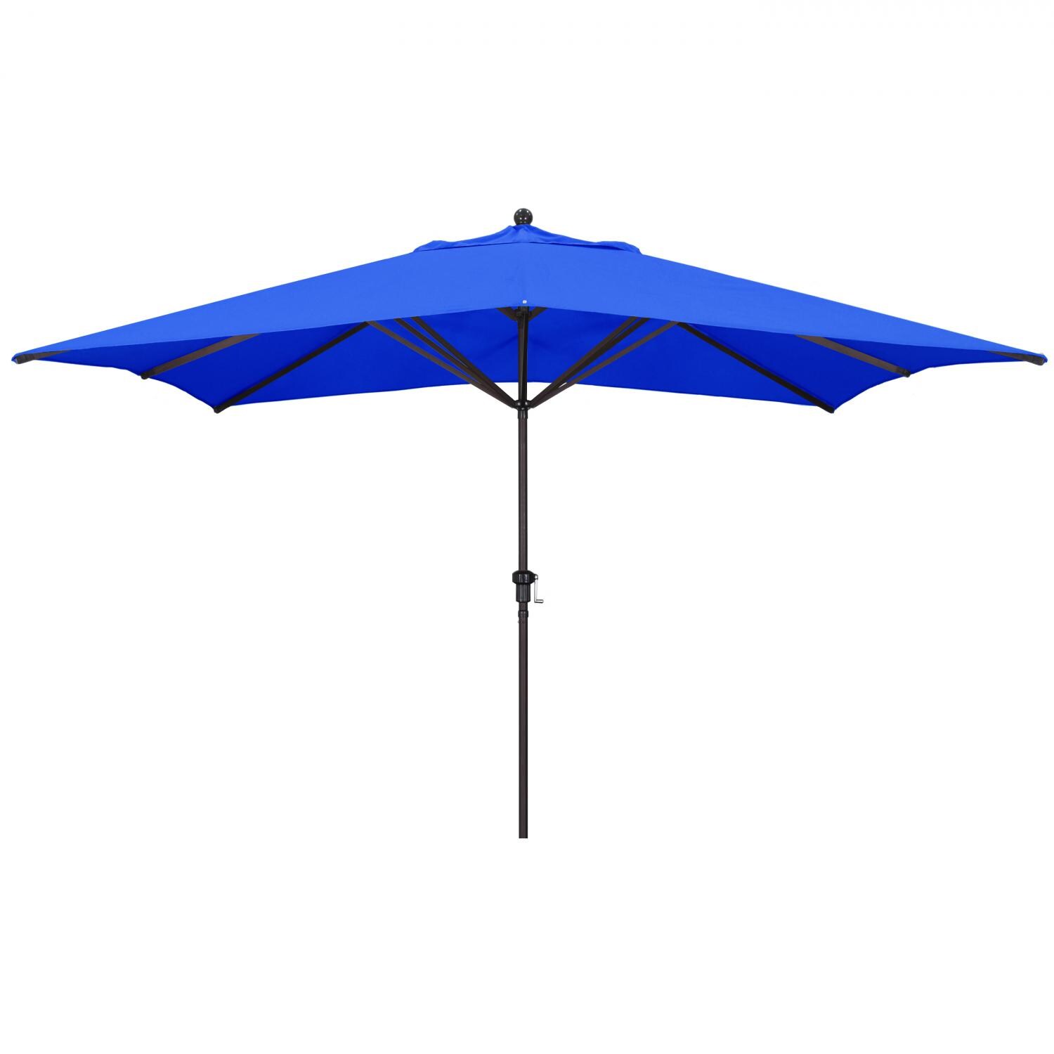 California Umbrella 8 X 11 Ft. Rectangular Aluminum Patio Umbrella W/ Crank Lift and Aluminum Ribs