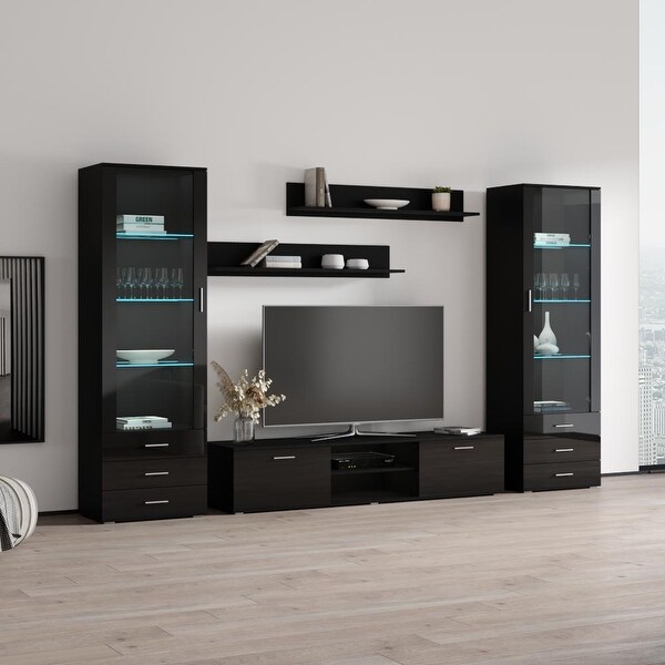 Soho 4 Modern Wall Unit Entertainment Center