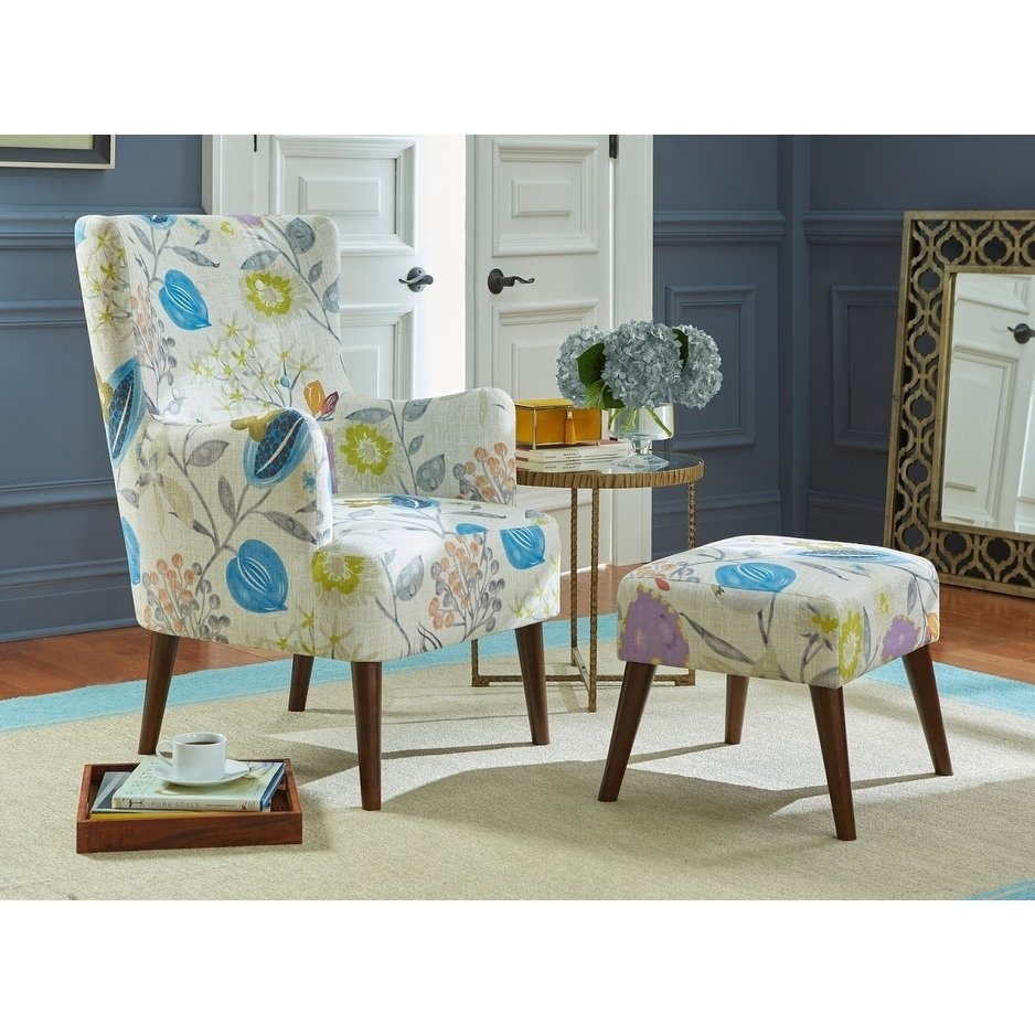 angelo:HOME Arm Chair & Ottoman Set - Jane (floral)