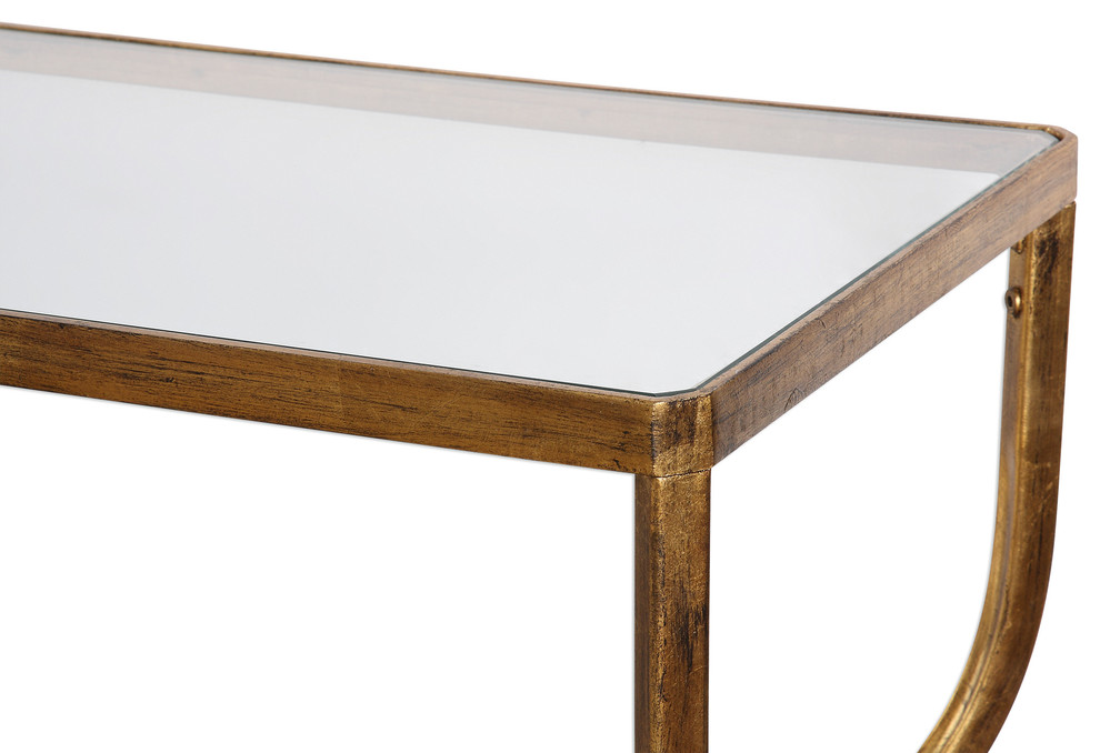 Deline Gold Console Table   Contemporary   Console Tables   by Ownax  Houzz