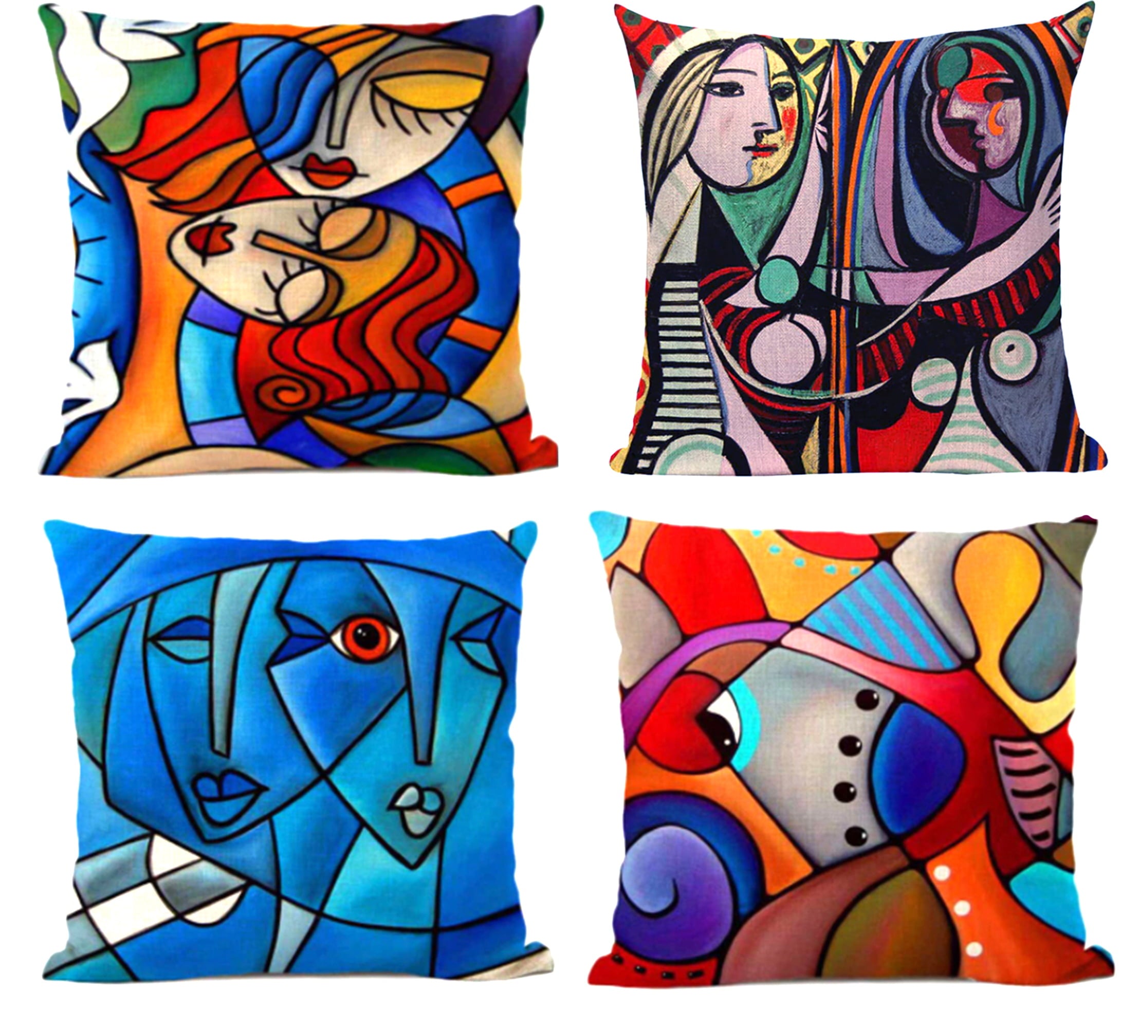 LINEL Pablo Picasso Famous Paintings Multicolored Abstract Square Throw Pillow Covers 18