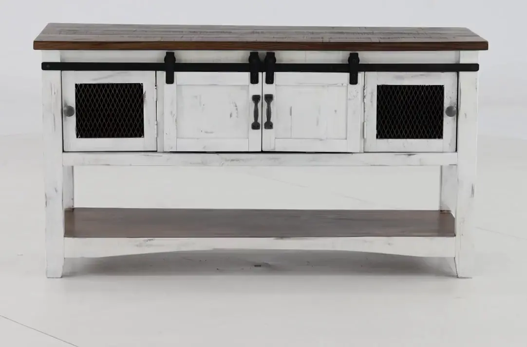 Pueblo Rustic White Console Table