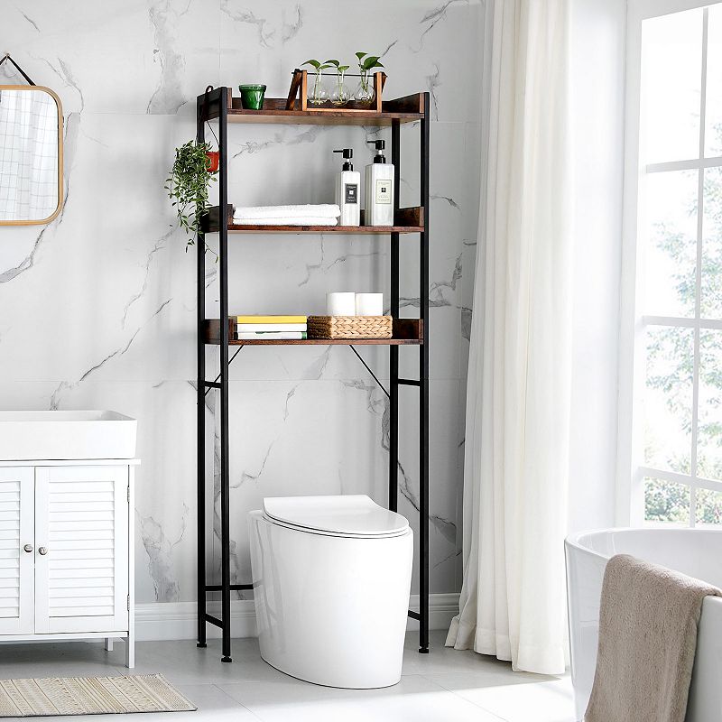 3-tier Over-the-toilet Rack， Tall Bathroom Storage Shelf， Space-saving