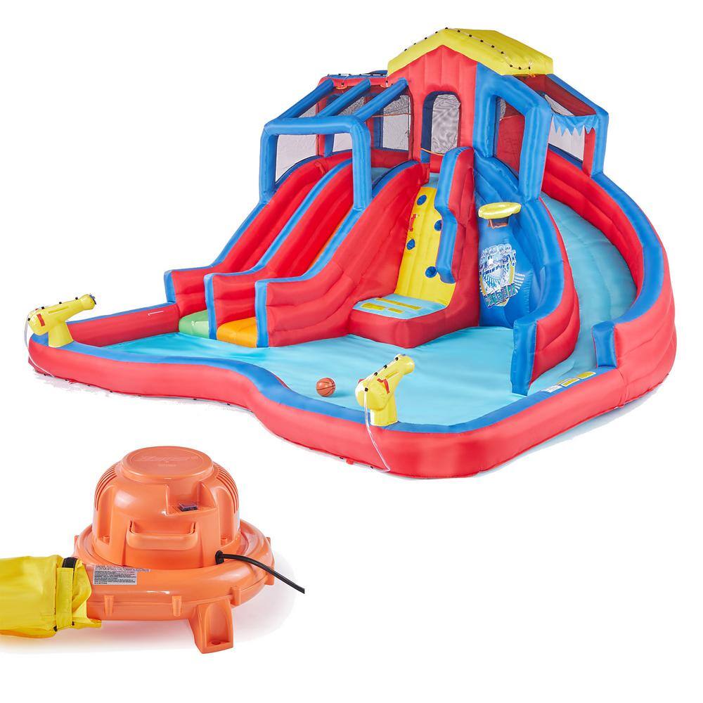 BANZAI Hydro Blast Inflatable Play Water Park with Slides and Water Cannons BAN-35545