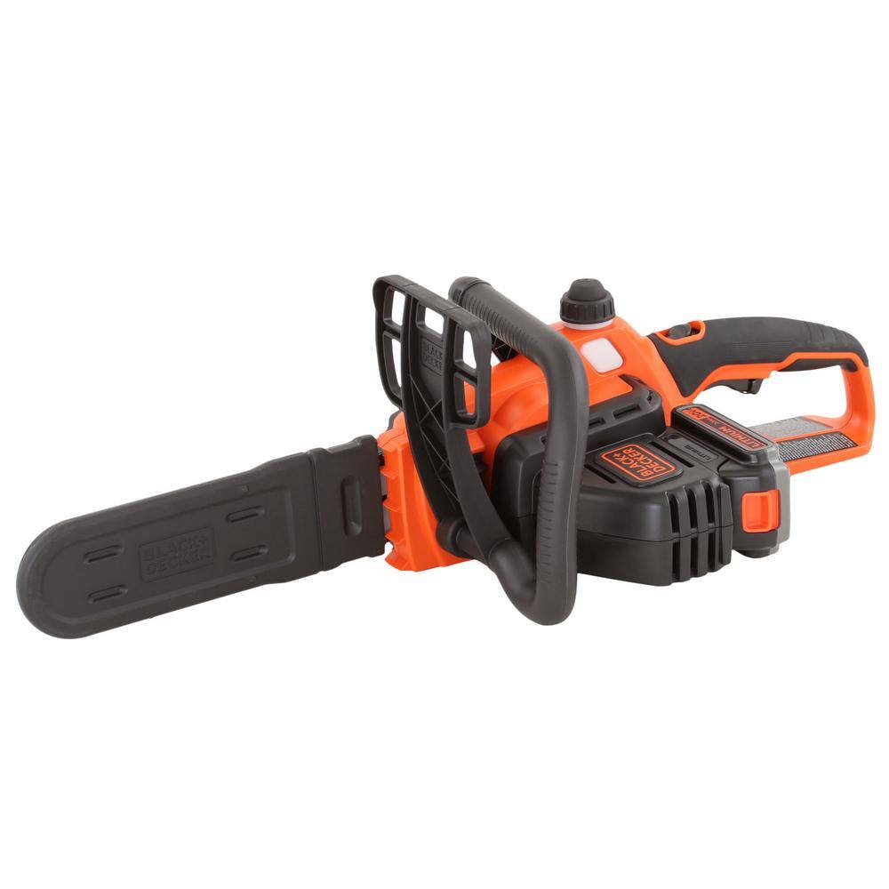 BLACK+DECKER 20V MAX 10 in. Battery Powered Chainsaw Kit with (1) 2Ah Battery  Charger LCS1020